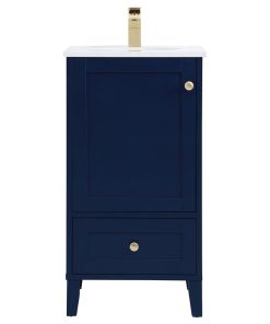 18 Inch Single Bathroom Vanity In Blue