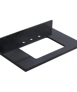 30.5-in. W 18.75-in. D Stone Top In Black Galaxy Color For 3H8-in. Faucet