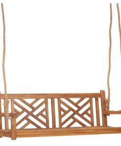 Teak Wood Chippendale Double Outdoor Porch Swing