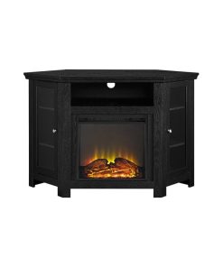 48 Corner Fireplace Tv Stand, Black