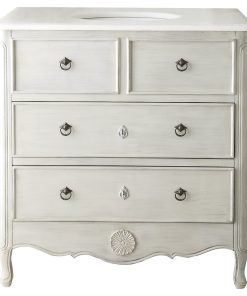 34" Cottage Look Daleville Bathroom Sink Vanity, Distressed Gray, Without Mirror