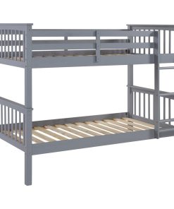 Twin-Over-Twin Solid Wood Mission Design Bunk Bed, Gray