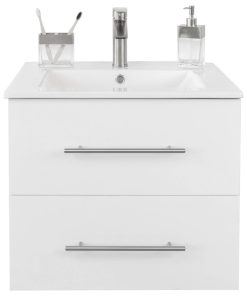 Utopia 24" Single Sink Wall-Mounted Bathroom Vanity Set, White
