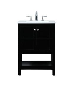 Tucker 24" Single Bathroom Vanity, Black