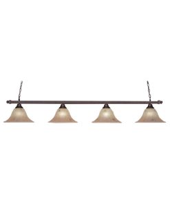 Toltec Lighting 804-BRZ-53318 Billiard - Four Light Island