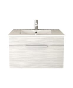 Textures Floating Bathroom Vanity, White, 30"