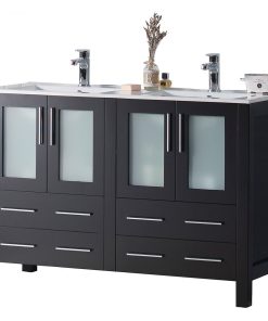 Sydney 48" Double Vanity Set With Mirrors, Espresso No Mirror