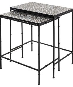 Surya Kaira KIA-002 Nesting Table Set, Black/Beige