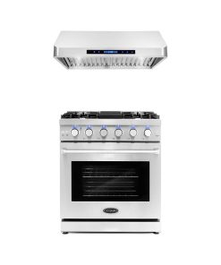 2-Piece Kitchen, 30" Gas Range and 30" Under Cabinet Range Hood