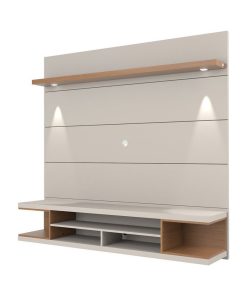 Utopia Wood 70" Wall Entertainment Center Unit in Off White & Maple Cream