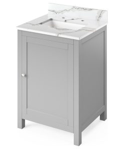 24" Astoria Vanity With Calacatta Vienna Quartz Top Gray