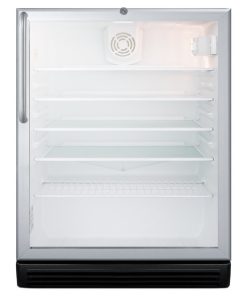 Summit SCR600BGLCSS 24"W 5.5 Cu. Ft. - Glass / Stainless Steel