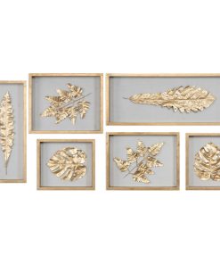 Uttermost Golden Leaves 6-Piece Shadow Box Set, 11"x28"