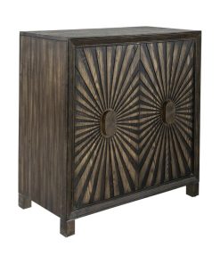 2 Door Wine Accent Cabinet, Aged Whiskey Finish
