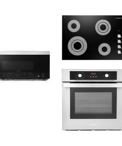 3-Piece 30" Electric Cooktop 30" Over The Range Microwave 24" Wall Oven