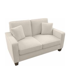 Stockton 61W Loveseat in Cream Herringbone Fabric