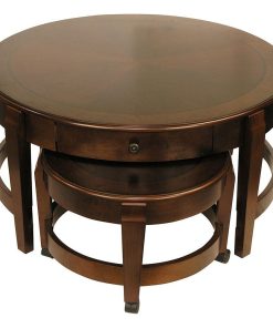 Traditional Nesting Coffee Table Set With Handy Drawer for Additional Storage