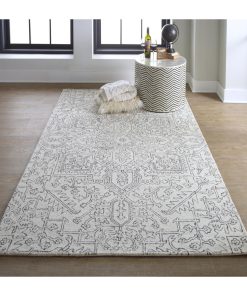 Weave & Wander Natal Rug, Ivory/Charcoal, 9'x12'