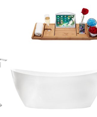 Tub, Faucet and Tray Set Streamline 59" Freestanding MH2100-140