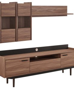 Visionary 2-Piece Entertainment Center, Walnut Black