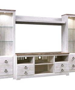 Willowton 4pc Entertainment Center in Whitewash