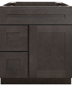 30" Vanity Sink Base Cabinet With Left Drawers Dover Gray by LessCare