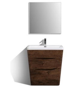 Victoria 32" Rosewood Modern Bathroom Vanity With White Integrated Acrylic Sink