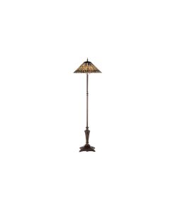 65H Tiffany Jeweled Peacock Floor Lamp