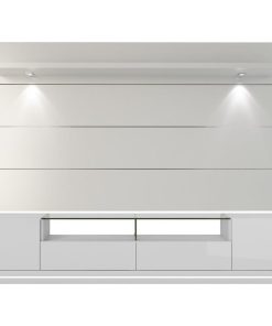 Vanderbilt Tv Stand and Cabrini 2.2 Floating Wall Tv Panel, White Gloss