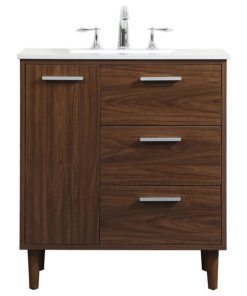 30" Bathroom Vanity, Walnut