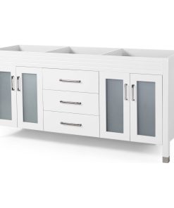 Taylor Contemporary 72" Wood Bathroom Vanity, Counter Top Not Included, White
