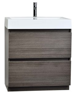 29.5" Contemporary Bathroom Vanity Gray Oak