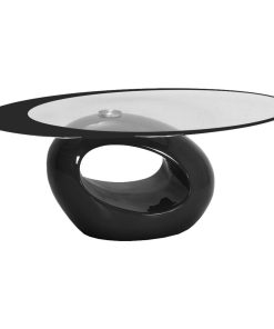 Stylish Black Oval Shape Coffee Table