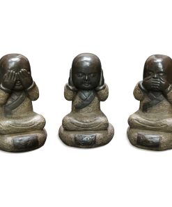 Three Wise Stone Monks Chinese Statue