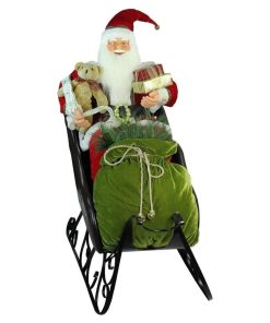 4' Deluxe Animated Musical Santa Claus in Jeweled Sleigh Christmas Decoration