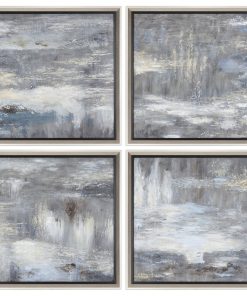 Uttermost Shades Of Gray Hand Painted Art Set of 4