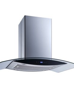 Winflo Convertible Island Range Hood, Stainless Steel and Glass, 475 CFM 36"