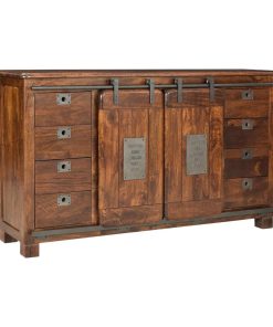 Two Sliding Door Eight Drawer Media Credenza
