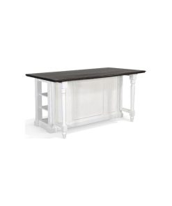 72" White Modern Kitchen Island Bar Table Solid Wood