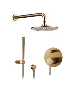 Wasser?Brass Shower System With Handheld Shower, 12" Shower Head