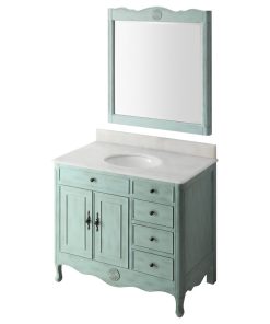 38" Distressed Light blue Daleville Bathroom Vanity, Add Mirror No Faucet