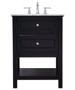 24" Single Bathroom Vanity Set, Black