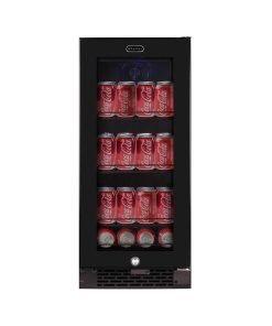 Whynter Built-In Black Glass 80-Can Capacity 3.4 Cu Ft. Beverage Refrigerator