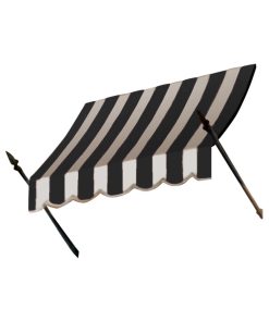 6' New Orleans Awning, 31" Hx16" D, Black/Tan