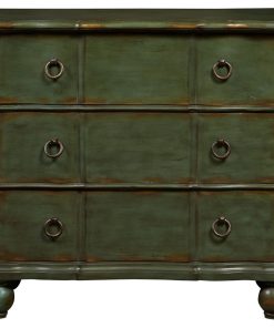 Teal Green Distressed 3 Drawer Chest