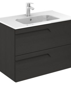 32 inches Wall Mounted Modern Bathroom Vanity 2 Drawer Grey Nature with basin