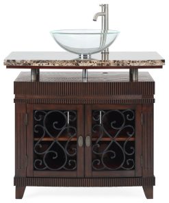 36" Artturi Vessel Sink Brown Bathroom Vanity With Faucet