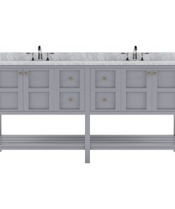 Winterfell 72" Double Vanity, Gray, Square Sinks, Without Mirror