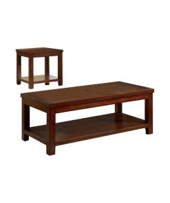 Bowery Hill 2 Piece Coffee Table Set in Dark Cherry