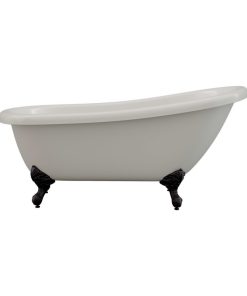 61" Acrylic Slipper Clawfoot Tub, "Maries", Bronze Feet